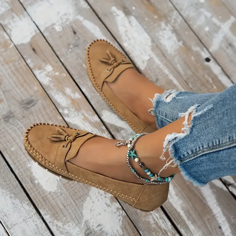 Bequeme Loafer für Damen im Vintage-Stil mit Schleife