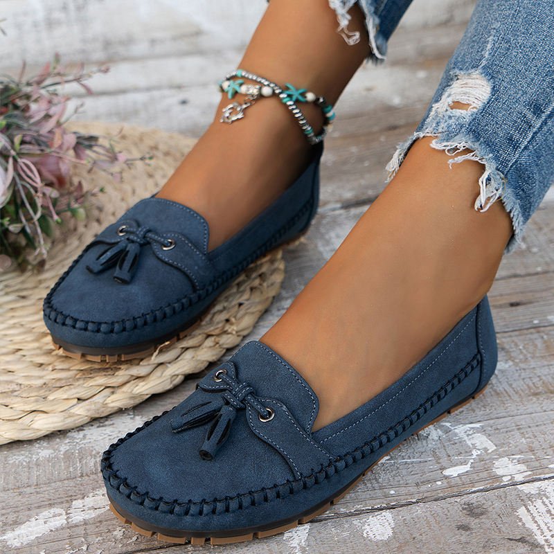 Bequeme Loafer für Damen im Vintage-Stil mit Schleife