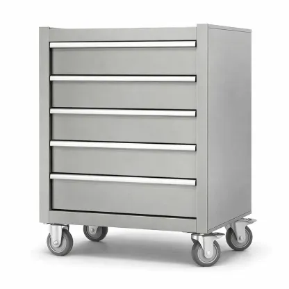 Tool Storage Stainless Steel Mobile Cabinet with 5 Drawers-CHICROOMZ