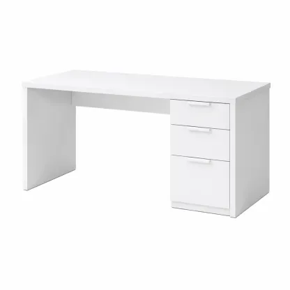 Writing Desk White MDF with Three Drawers-CHICROOMZ