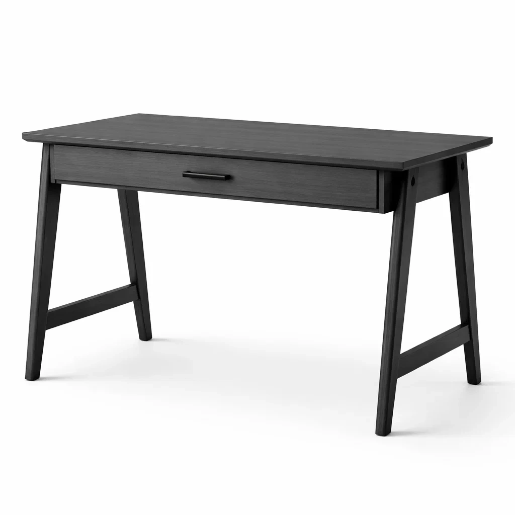 Writing Desk Wooden Rectangular MDF Black 120 cm x 60 cm x 75 cm-CHICROOMZ