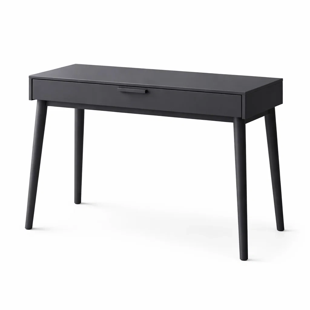 Writing Desk Black MDF and Metal with Drawer 100 cm x 40 cm x 75 cm-CHICROOMZ