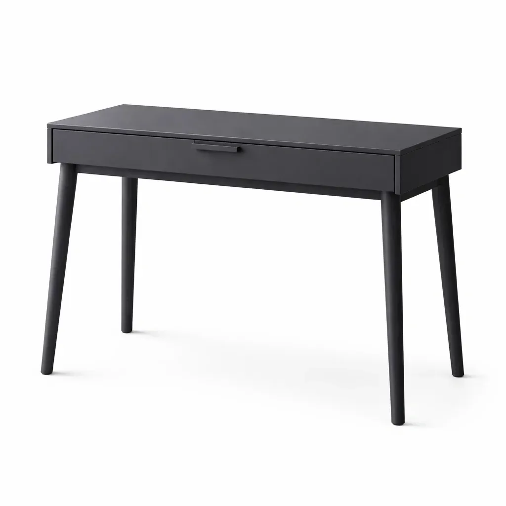 Writing Desk Black MDF and Metal with Drawer 100 cm x 40 cm x 75 cm-CHICROOMZ