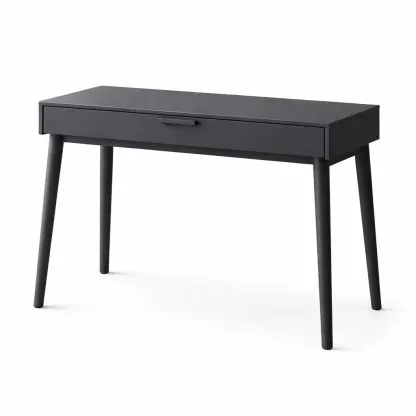 Writing Desk Black MDF and Metal with Drawer 100 cm x 40 cm x 75 cm-CHICROOMZ