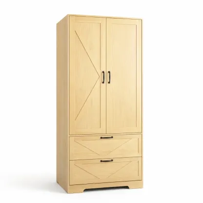 Wardrobe Wooden Two Doors and Two Drawers-CHICROOMZ