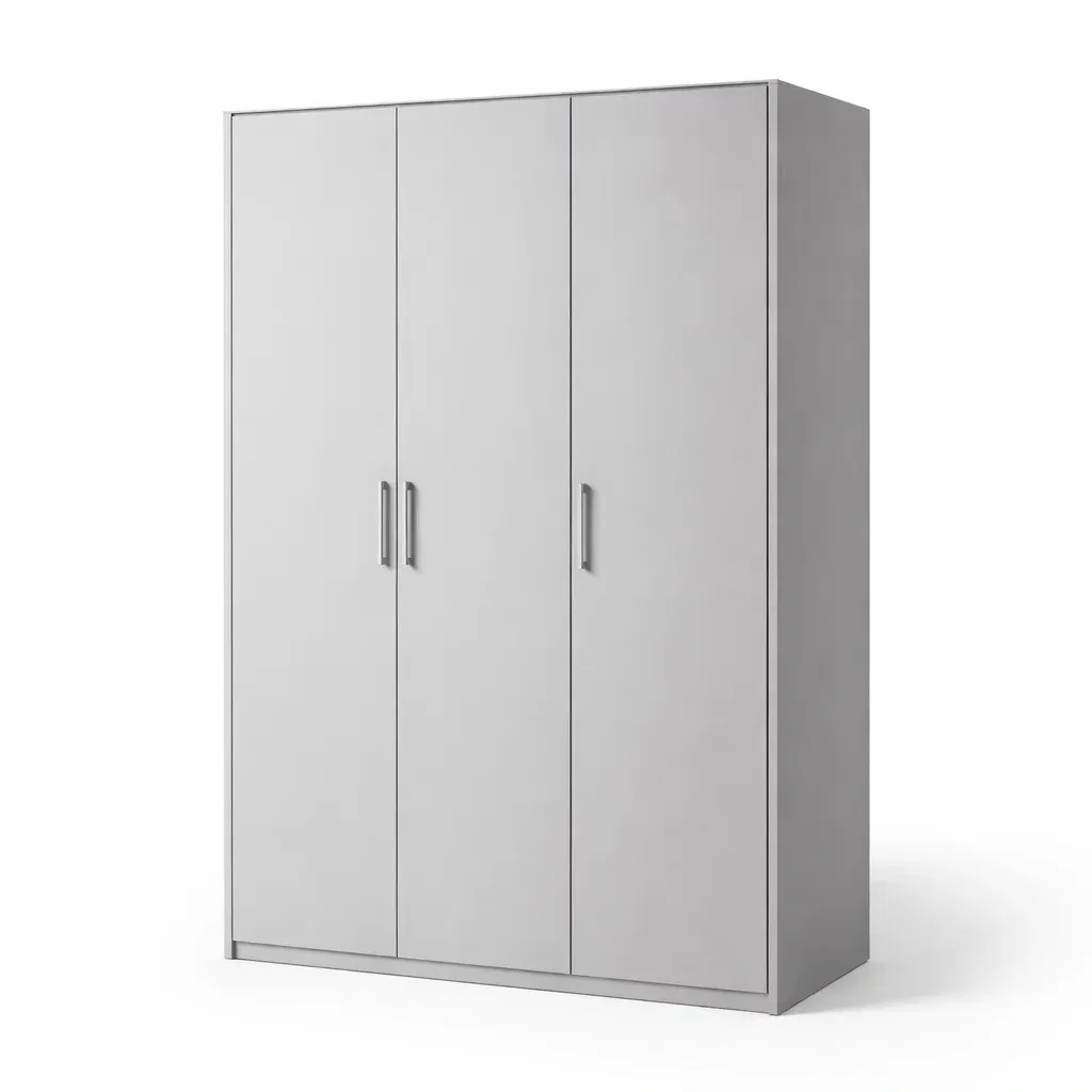 Wardrobe 3-Door MDF Grey 180 cm x 120 cm x 50 cm-CHICROOMZ
