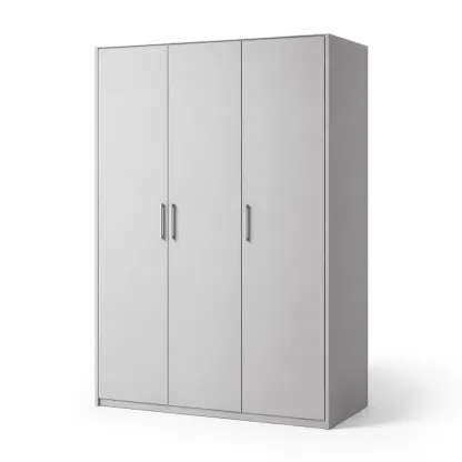 Wardrobe 3-Door MDF Grey 180 cm x 120 cm x 50 cm-CHICROOMZ