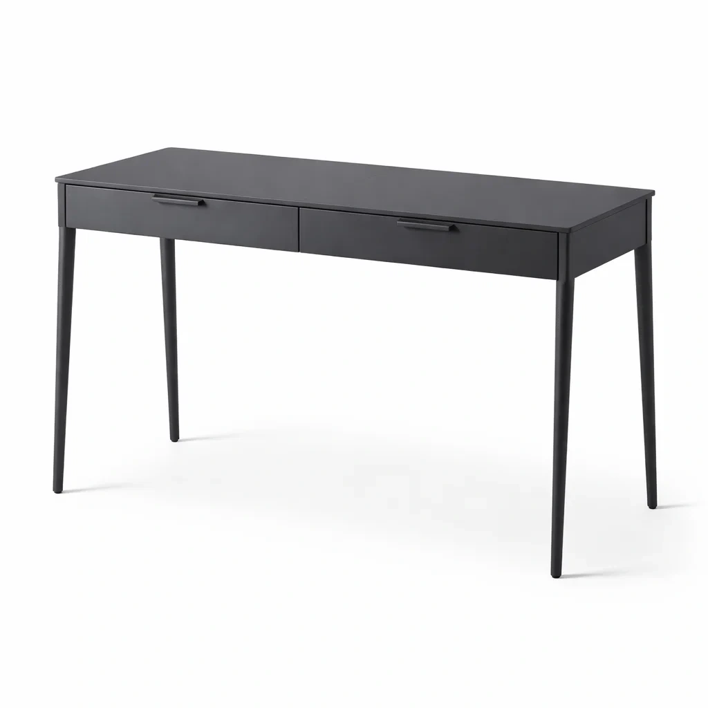 Writing Desk Black Steel with Dual Drawers 120 x 45 x 75 cm-CHICROOMZ