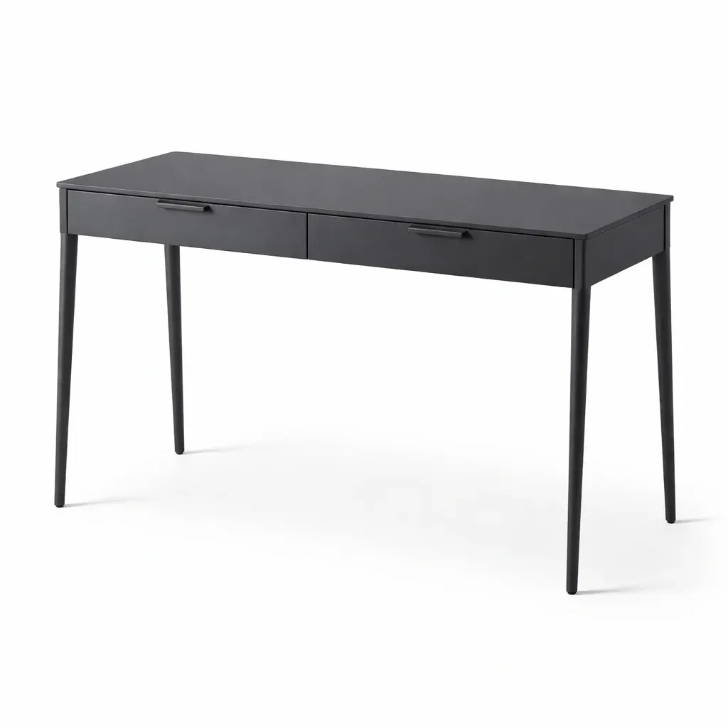 Writing Desk Black Steel with Dual Drawers 120 x 45 x 75 cm-CHICROOMZ