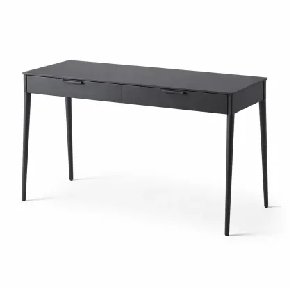 Writing Desk Black Steel with Dual Drawers 120 x 45 x 75 cm-CHICROOMZ