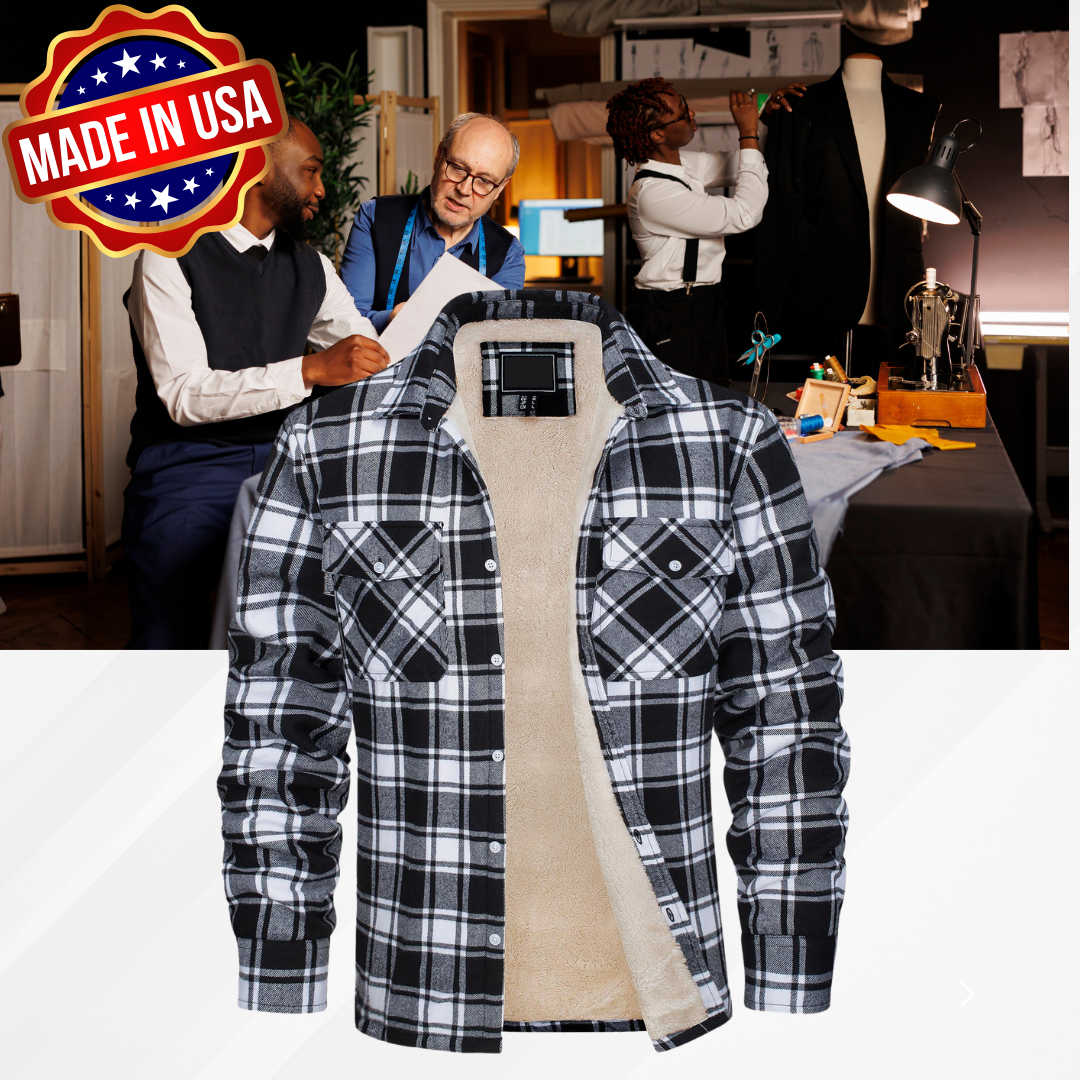 Flanellhemdjacke für Herren – Wintermantel aus Baumwolle mit Fleecefutter