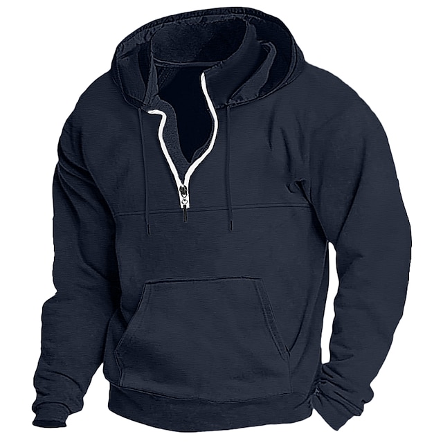 Herren Hoodie Quarter Zip Hoodie Taktische Streetwear Coole Casual Frühling & Herbst Kleidung