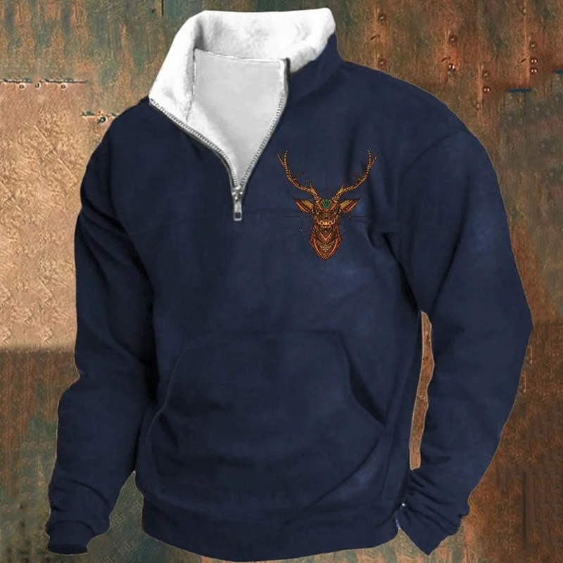 Herren Sweatshirt Quarter Zip Sweatshirt Frühling & Herbst Kleidung Hoodies Sweatshirts