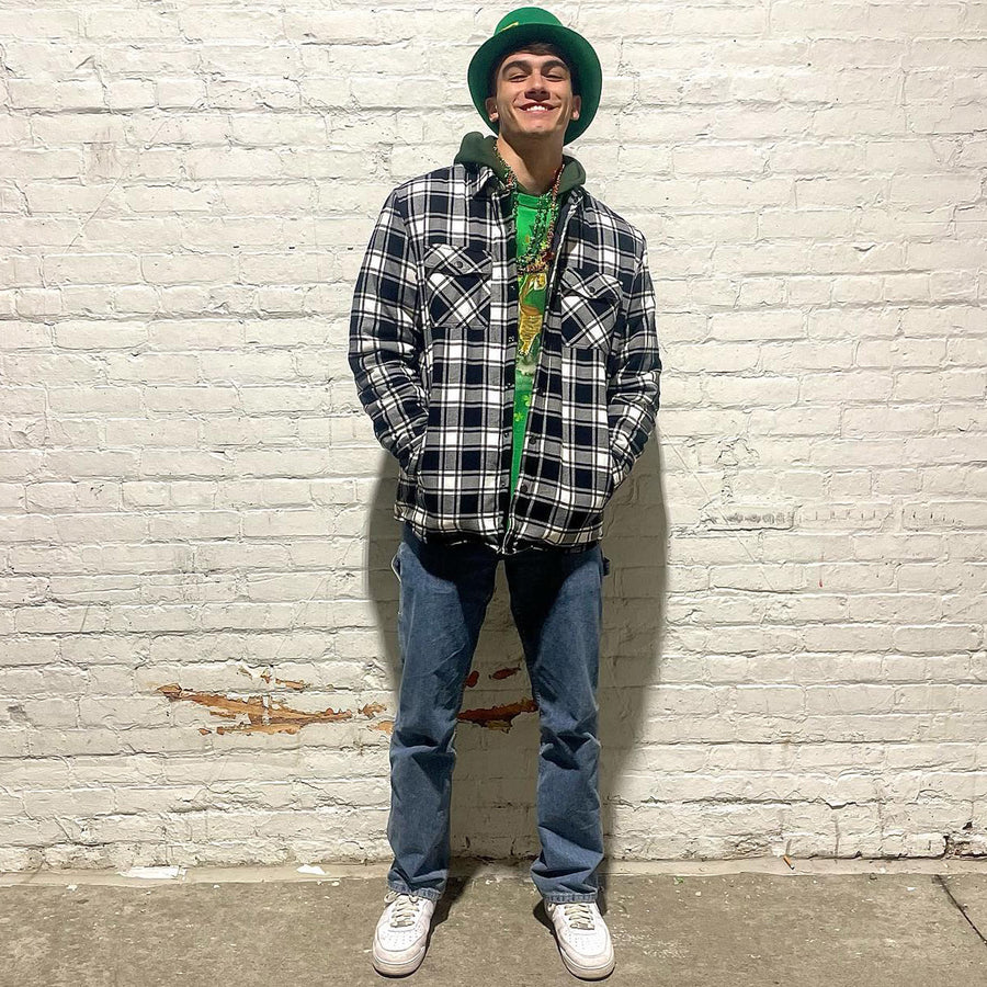 2025 neues kariertes Kaschmirhemd für Herren mit verdicktem Revers