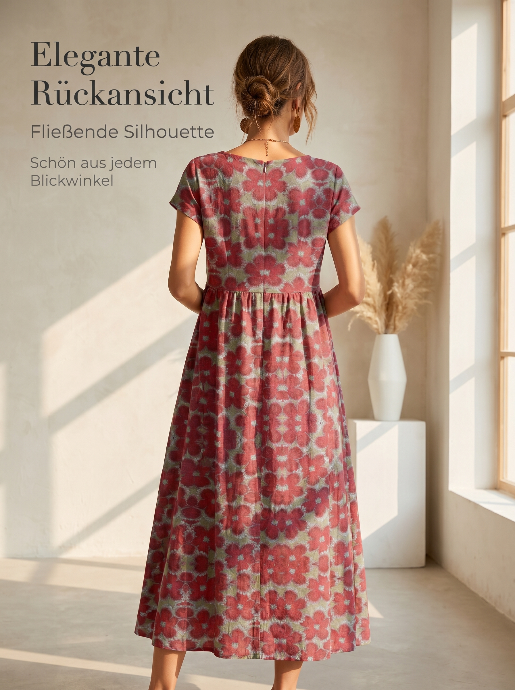 2026 Neues modisches, locker sitzendes, ärmelloses Sommerkleid aus Baumwolle mit Rundhalsausschnitt und Print für Damen