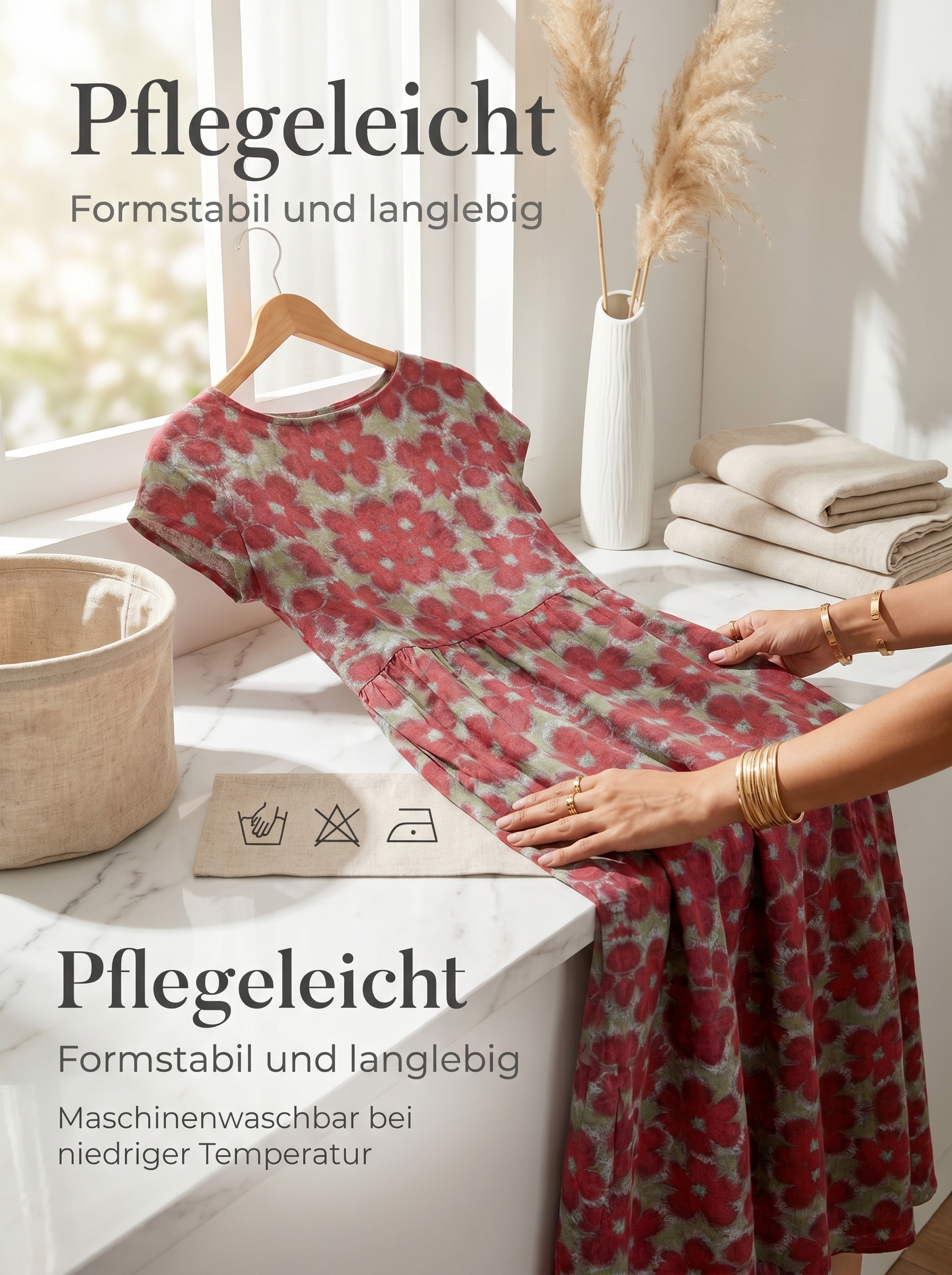 2026 Neues modisches, locker sitzendes, ärmelloses Sommerkleid aus Baumwolle mit Rundhalsausschnitt und Print für Damen