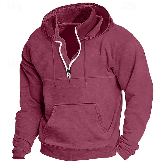 Herren Hoodie Quarter Zip Hoodie Taktische Streetwear Coole Casual Frühling & Herbst Kleidung