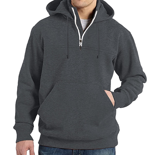 Herren Hoodie Quarter Zip Hoodie Taktische Streetwear Coole Casual Frühling & Herbst Kleidung