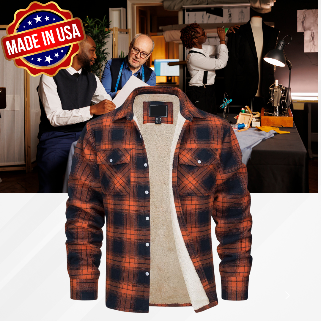 Flanellhemdjacke für Herren – Wintermantel aus Baumwolle mit Fleecefutter