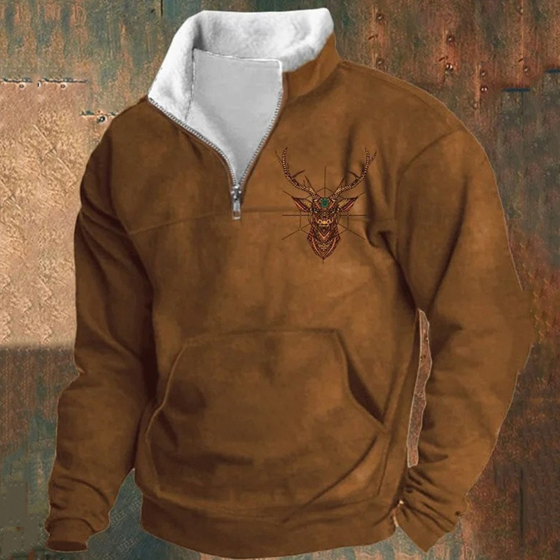 Herren Sweatshirt Quarter Zip Sweatshirt Frühling & Herbst Kleidung Hoodies Sweatshirts