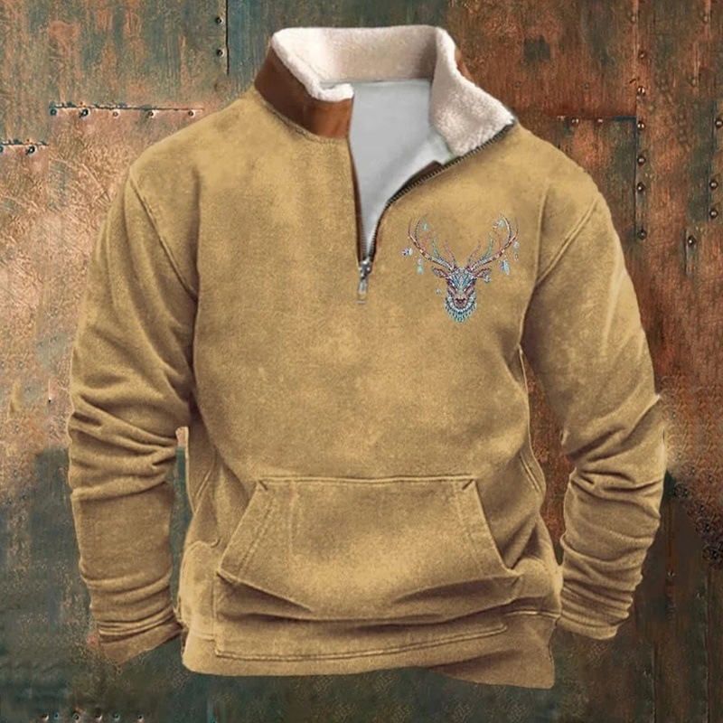 Herren Sweatshirt Quarter Zip Sweatshirt Frühling & Herbst Kleidung Hoodies Sweatshirts