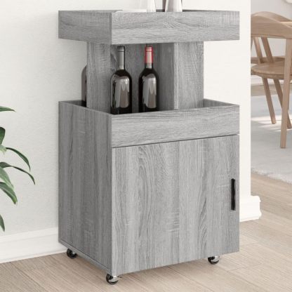 AJJHUUKI Mobilier de jardin chariot de bar gris Sonoma 50 x 41 x 89 cm montage au sol-Luxemybase