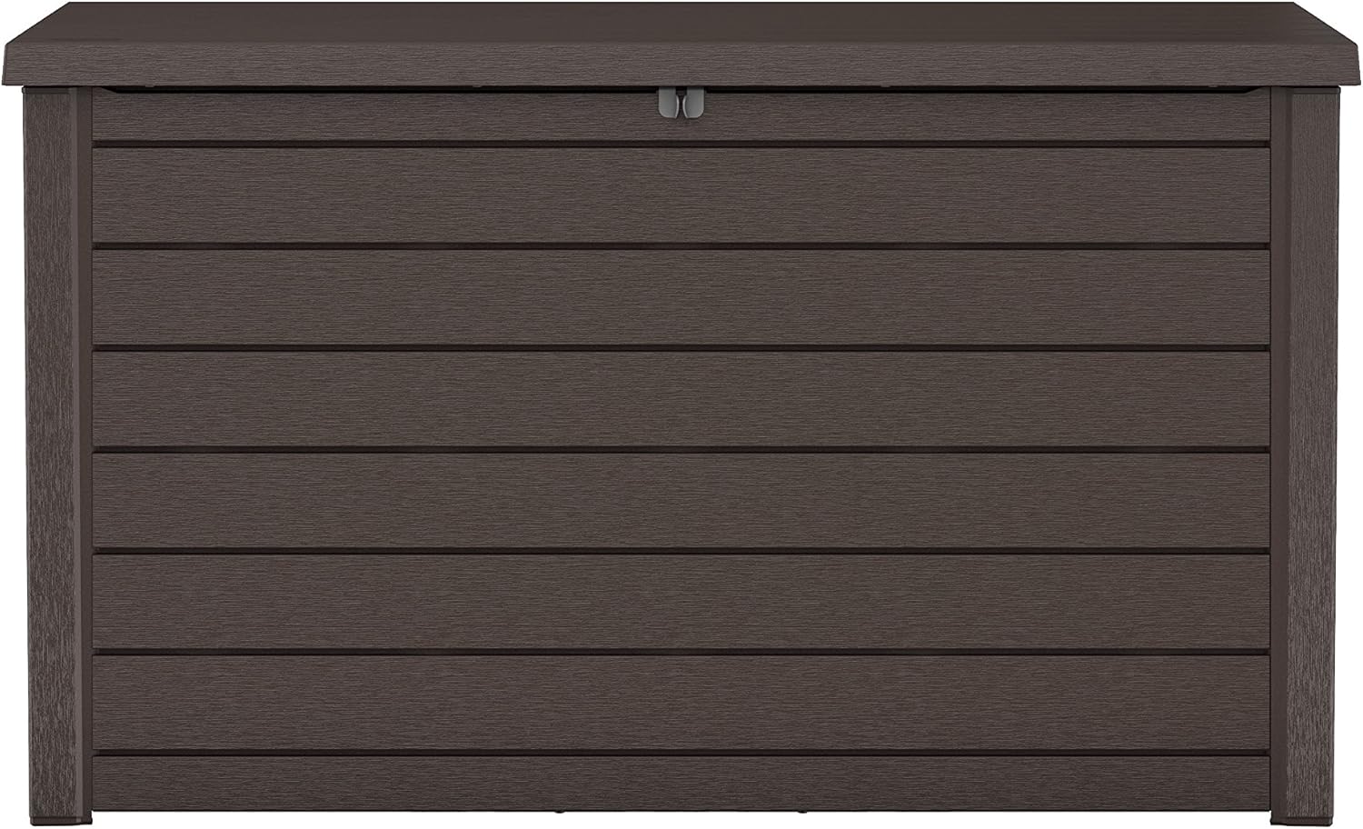 KETER Coffre de rangement extérieur ONTARIO 147 x 83 x 86 cm 870 L en Résine Marron Étanche avec Couvercle Rabattable pour Jouets et Rangement-Luxemybase