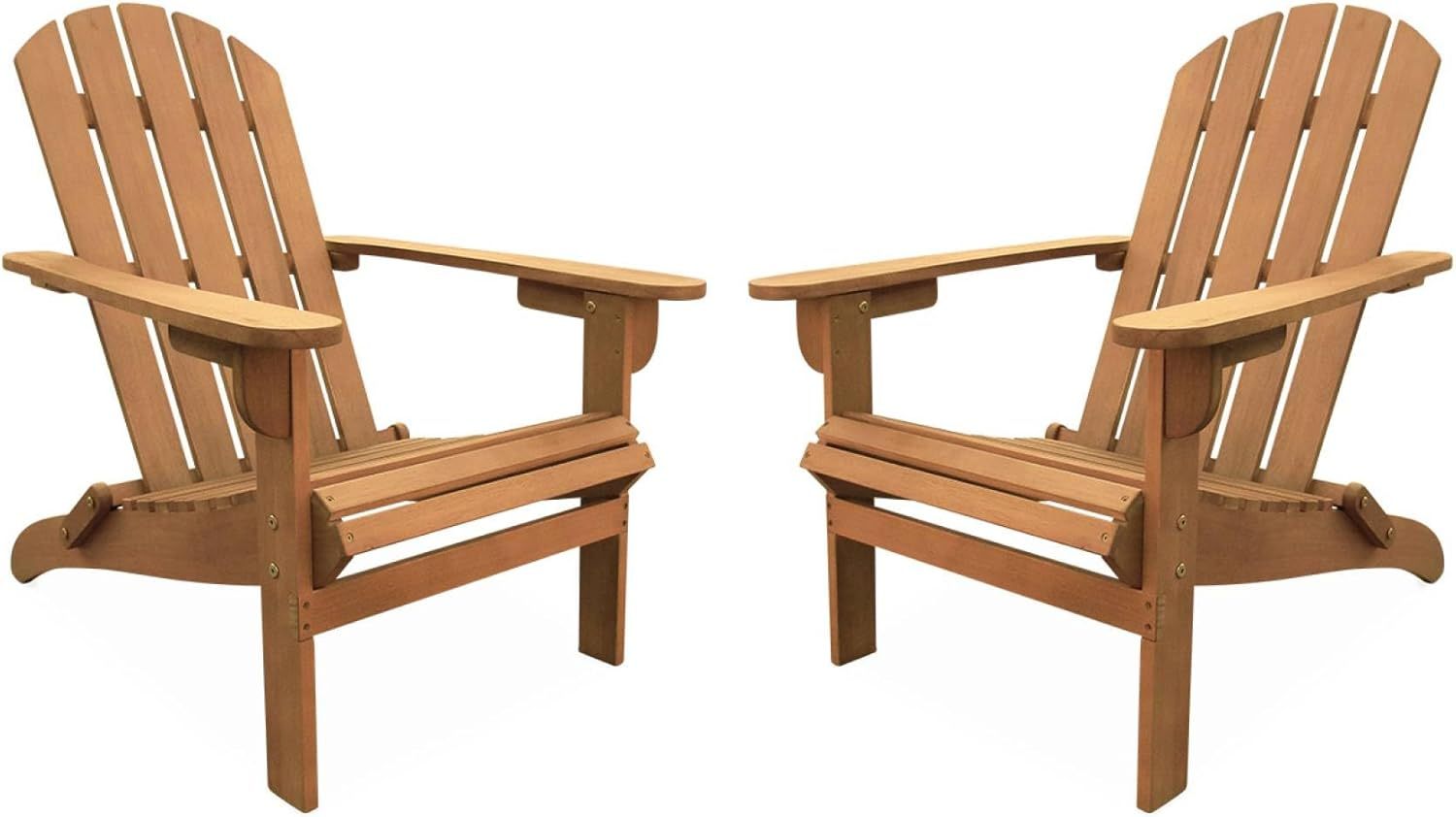 Alice's Garden Lot de 2 fauteuils de jardin Adirondack Salamanca en eucalyptus marron, style rétro-Luxemybase