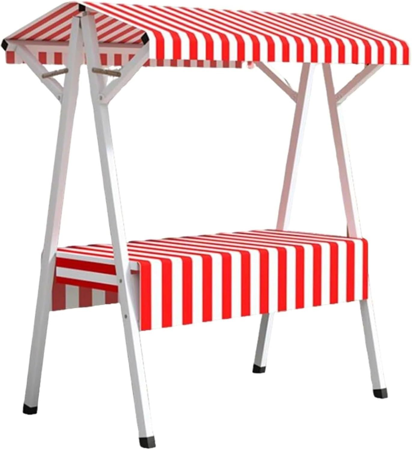 Chariot de nourriture portable pliable avec roues kiosque de rue rouge pour hot-dogs crème glacée bonbons desserts présentoir marché extérieur-Luxemybase