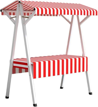 Chariot de nourriture portable pliable avec roues kiosque de rue rouge pour hot-dogs crème glacée bonbons desserts présentoir marché extérieur-Luxemybase