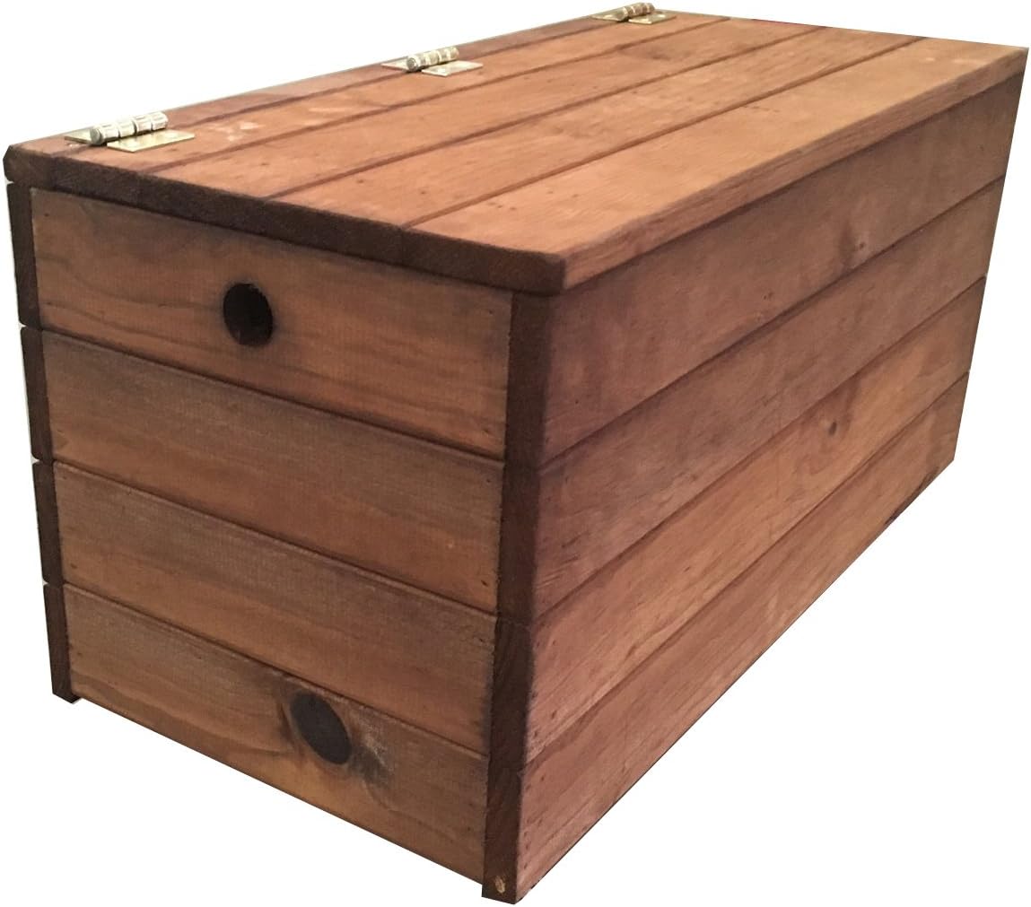 AD servicios Coffre et Banc de Jardin 80 x 40 x 40 cm Marron en Bois Traité pour Extérieur Rabattable avec Charnières Étanche Entièrement Assemblé-Luxemybase