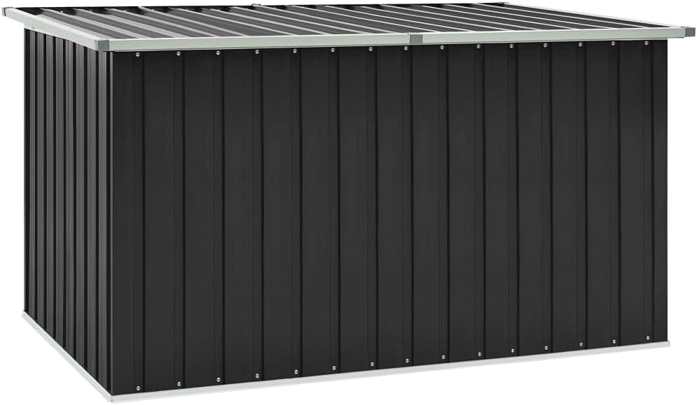 homiuse Coffre de Jardin Extérieur 171 x 99 x 93 cm Anthracite en Plastique et Acier Allié Rectangulaire Étanche avec Fermeture Éclair Style Élégant-Luxemybase