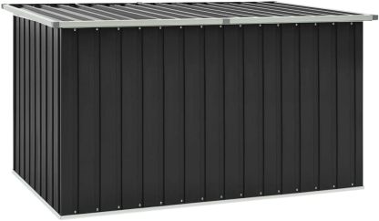 homiuse Coffre de Jardin Extérieur 171 x 99 x 93 cm Anthracite en Plastique et Acier Allié Rectangulaire Étanche avec Fermeture Éclair Style Élégant-Luxemybase