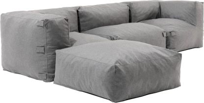 Oviala Canapé d’Angle de Jardin Modulable 4 Places Mixi, Gris, 255 x 85 x 65 cm, 54 kg, Style Moderne-Luxemybase