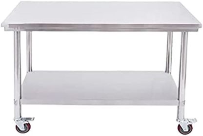 Chariot de Service Portable pour Barbecue Argenté 39'' × 23'' × 31'', Table pour Four à Pizza et Cuisine Extérieure-Luxemybase