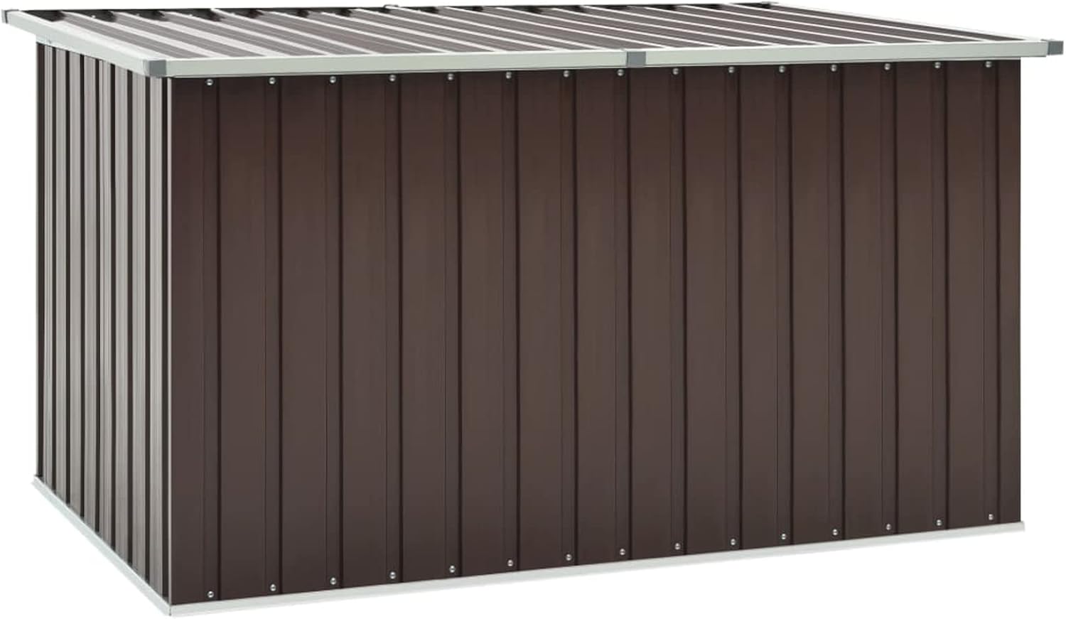 JUNZAI Boîte de rangement de jardin Marron 171 x 99 x 93 cm en acier allié et plastique Coffre étanche Rectangulaire Élégant Extérieur-Luxemybase