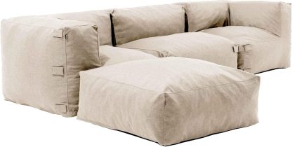 Oviala Canapé d’Angle de Jardin Modulable 4 Places Mixi, Beige, 255 x 85 x 65 cm, 54 kg, Style Moderne-Luxemybase