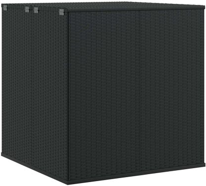 vidaXL Boîte à Coussins de Jardin 100 x 97,5 x 104 cm Noir en Résine Tressée 900 L Étanche avec Fermeture Éclair pour Patio et Terrasse-Luxemybase