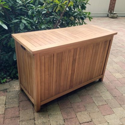 Teck'Attitude Coffre de Jardin Aoba en Teck Massif Marron Rectangulaire 35 kg Assemblage Requis-Luxemybase