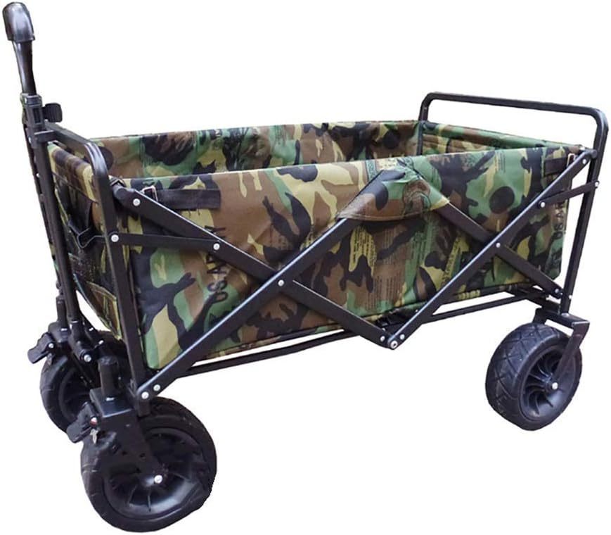 Chariot Pliant Portatif Multifonctionnel pour Jardin et Camping, Caddie Résistant de Traction pour Plage et Plein Air-Luxemybase