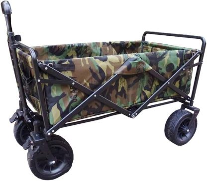 Chariot Pliant Portatif Multifonctionnel pour Jardin et Camping, Caddie Résistant de Traction pour Plage et Plein Air-Luxemybase