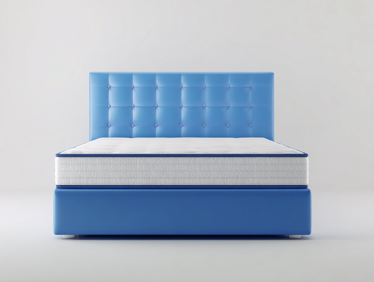 Lit double en tissu 200x160x110 cm - Bleu - Design moderne pour chambre-Luxemybase