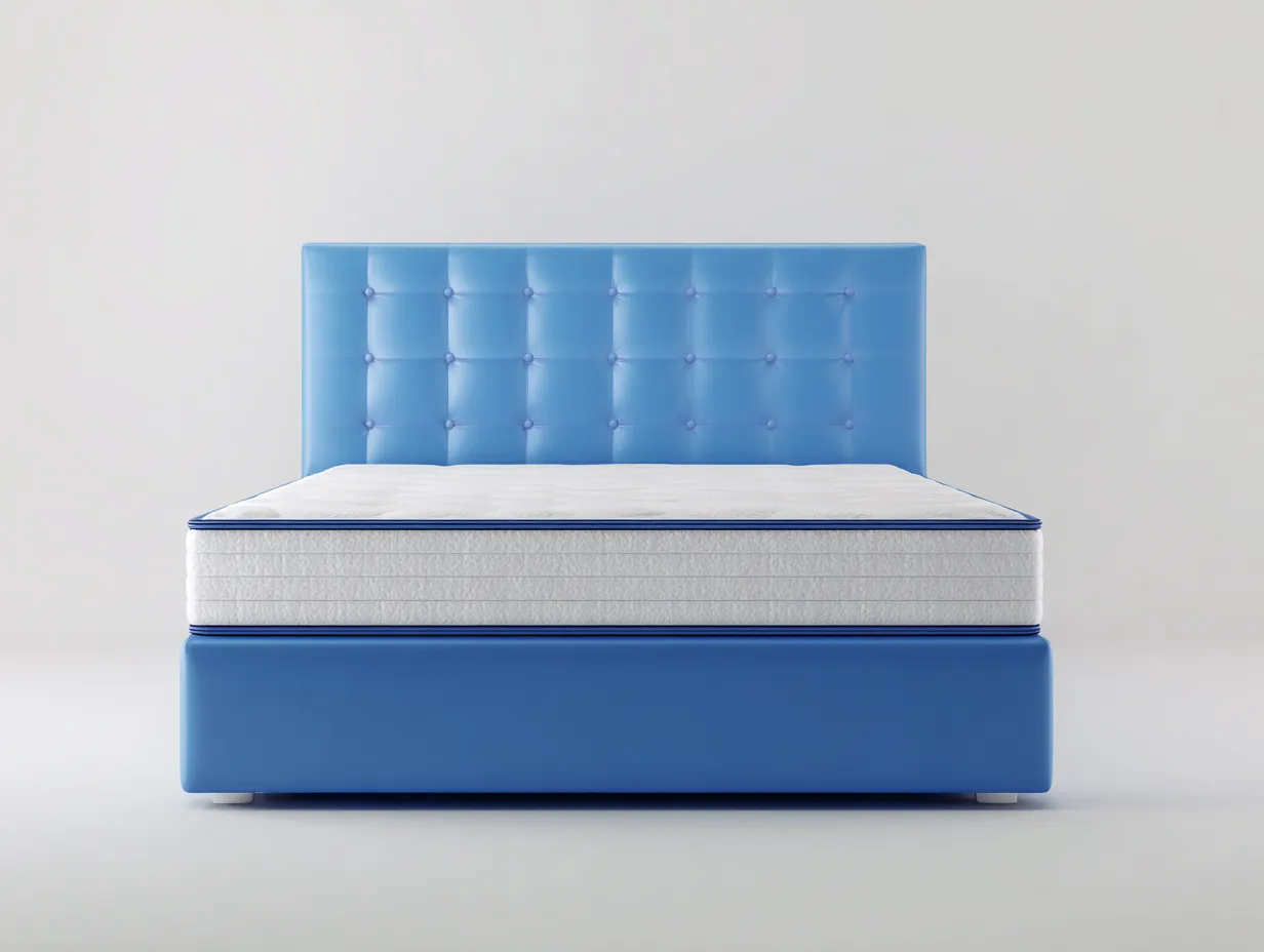 Lit double en tissu 200x160x110 cm - Bleu - Design moderne pour chambre-Luxemybase