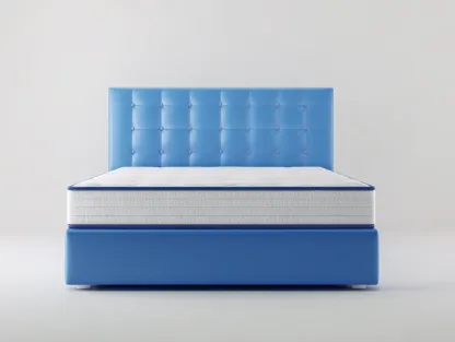 Lit double en tissu 200x160x110 cm - Bleu - Design moderne pour chambre-Luxemybase