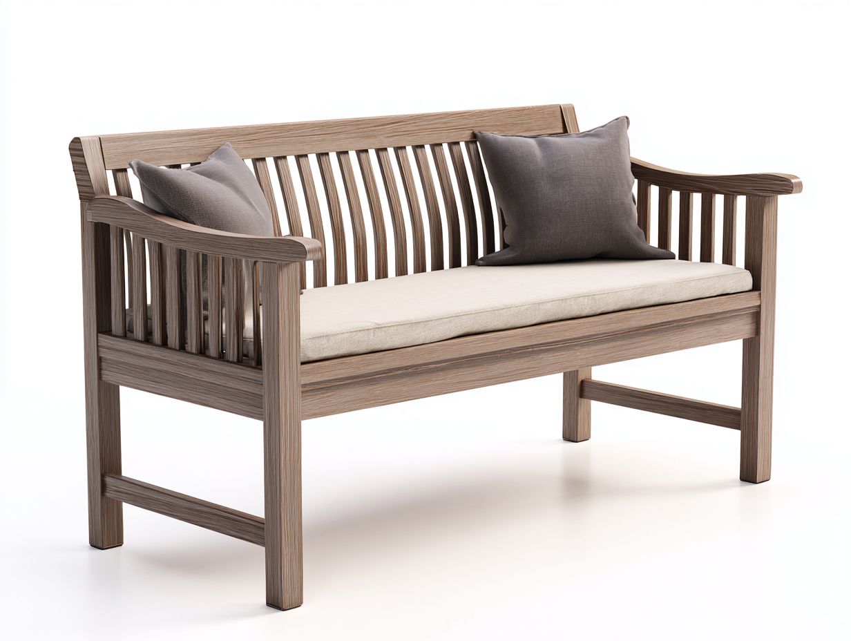 Banc de jardin en bois 155x60x88 cm - bois naturel - style contemporain pour extérieur-Luxemybase