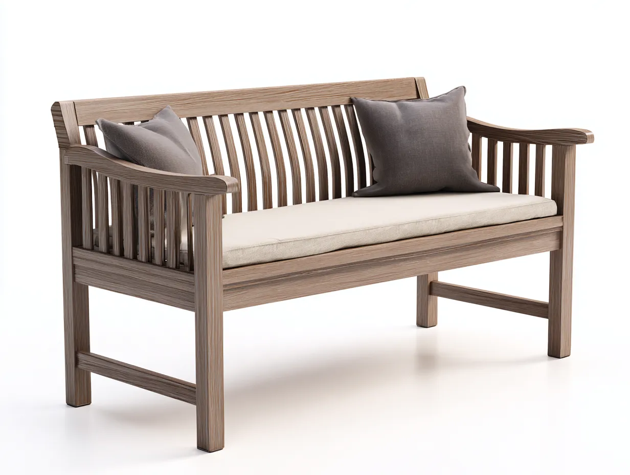 Banc de jardin en bois 155x60x88 cm - bois naturel - style contemporain pour extérieur-Luxemybase