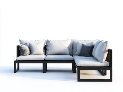 Canapé de jardin modulable avec méridienne 225x80x75 cm - gris clair - design moderne pour extérieur-Luxemybase