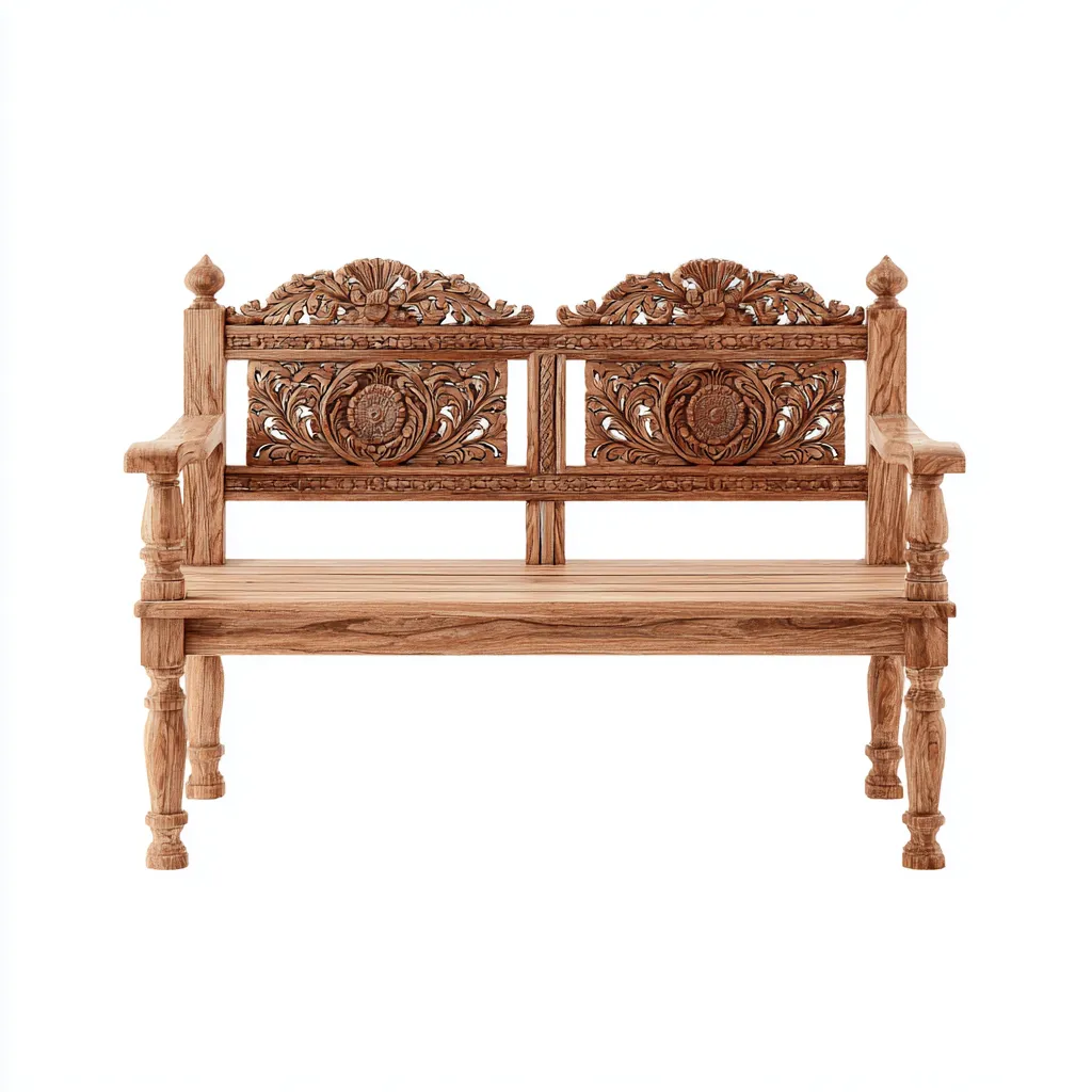 Banc de jardin en bois 150x55x90 cm - Bois naturel - Style classique pour extérieur-Luxemybase