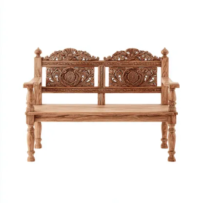 Banc de jardin en bois 150x55x90 cm - Bois naturel - Style classique pour extérieur-Luxemybase