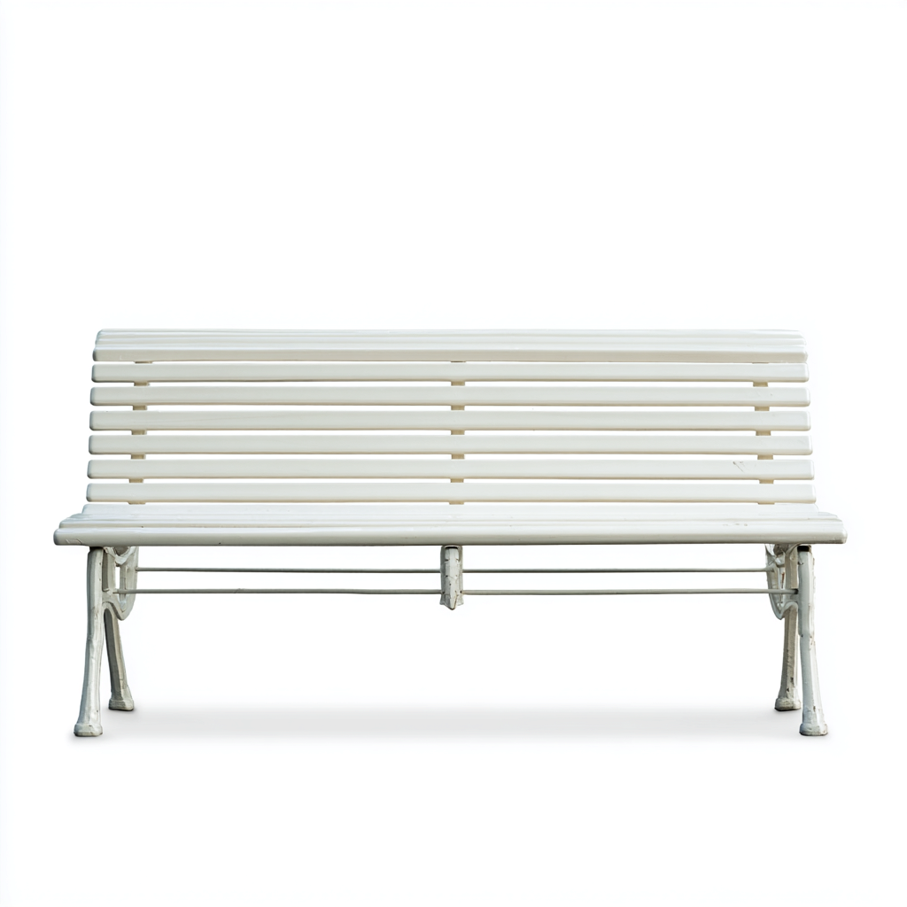 Banc de jardin en métal 150x55x85 cm - blanc - style classique pour extérieur-Luxemybase